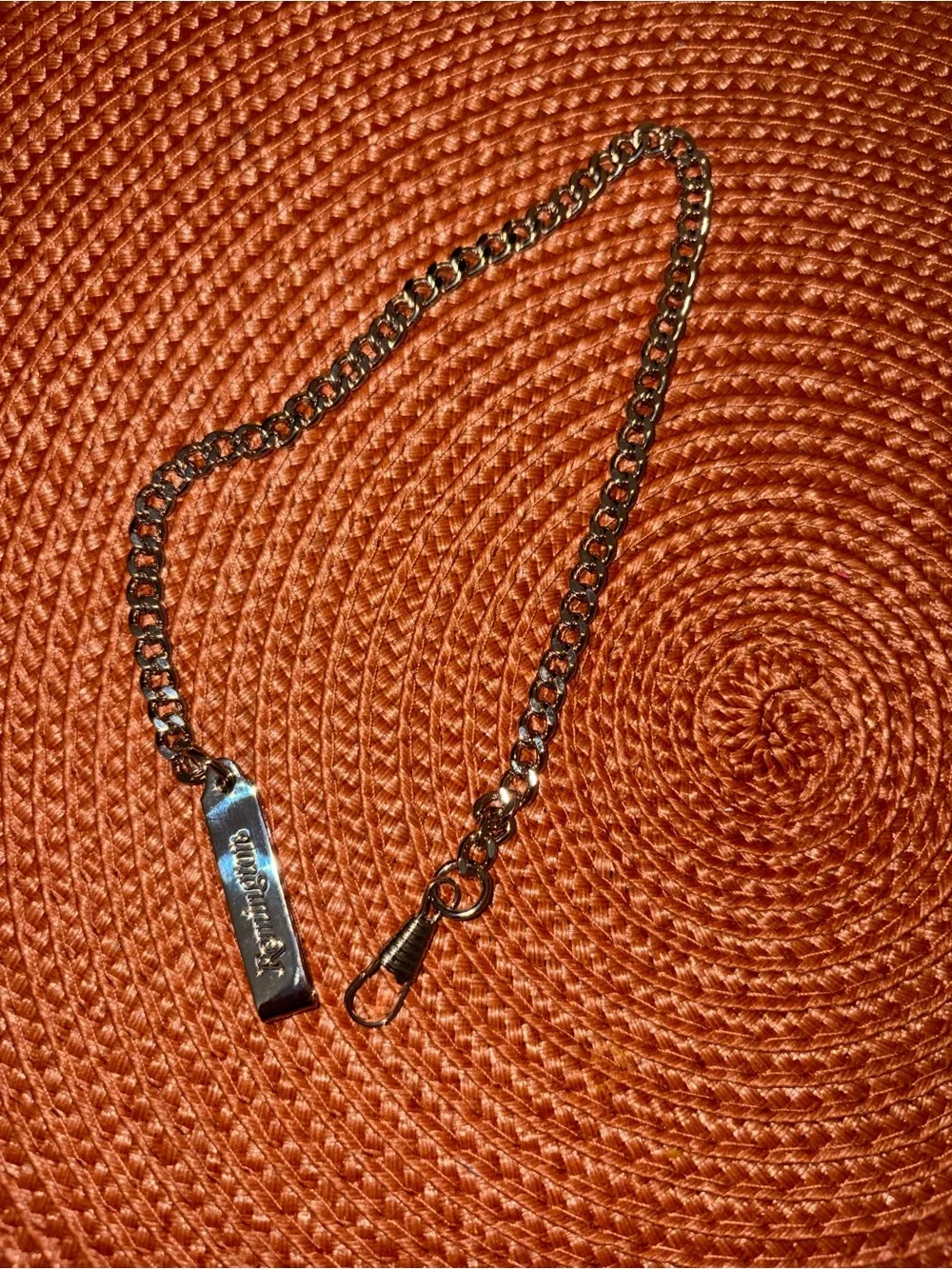 Remington Polished Silver Chain Keyring with Engraved Tag